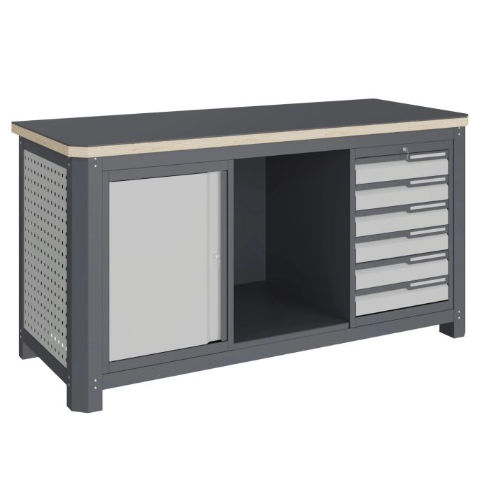 Верстак слесарный Верстакофф MCN 1552.S67.1, 2 тумбы, 6 ящиков