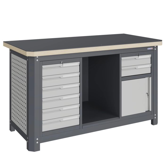 Верстак слесарный Верстакофф MCN 1552.S69.1, 2 тумбы, 6+2 ящиков