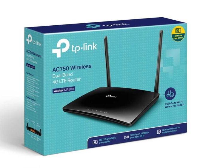 Роутер стационарный TP-LINK Archer MR200, SIM-слот, 220В