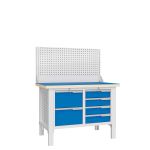 Верстак слесарный Верстакофф CTR 1232.S24.3-1, 2 тумбы, 2+4 ящика, с экраном