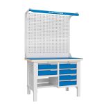 Верстак слесарный Верстакофф CTR 1232.S14.3-2F, 2 тумбы, 2+4 ящика, с дв.экраном, подсветка
