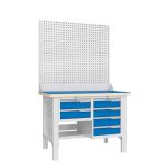 Верстак слесарный Верстакофф CTR 1232.S14.3-2, 2 тумбы, 2+4 ящика, экран