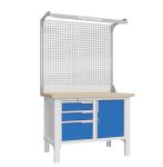 Верстак слесарный Верстакофф CTR 1202.S37.3-2F, 2 тумбы, 3 ящика, дверца, с дв.экраном, подсветка