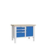 Верстак слесарный Верстакофф CTR 1202.S37.3, 2 тумбы, 3 ящика, дверца