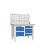 Верстак слесарный Верстакофф CTR 1202.S24.3-1, 2 тумбы, 2+4 ящика, экран