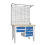 Верстак слесарный Верстакофф CTR 1202.S14.3-2F, 2 тумбы, 2+4 ящика, с дв. экраном, подсветка