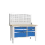 Верстак слесарный Верстакофф CTR 1402.S3L3.4-1, 2 тумбы, 6 ящиков, экран