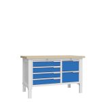 Верстак слесарный Верстакофф CTR 1402.S2L4.4, 2 тумбы, 4+2 ящика