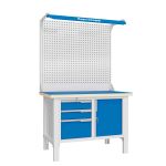 Верстак слесарный Верстакофф CTR 1232.S37.3-2F, 2 тумбы, 3 ящика, с дв. экраном, подсветка