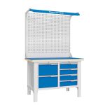 Верстак слесарный Верстакофф CTR 1232.S24.3-2F, 2 тумбы, 6 ящиков, с дв. экраном, подсветка