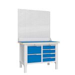 Верстак слесарный Верстакофф CTR 1232.S24.3-2, 2 тумбы, 6 ящиков, дв. экран