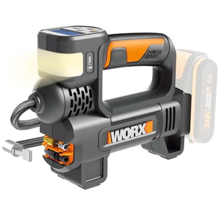 Насос с фонарем для автомобиля WORX WX092, 20V, аккумуляторный