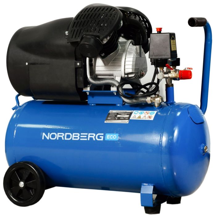 Поршневой компрессор NORDBERG ECO NCE50/410V, коаксиальный привод, масляный, 410 л/мин, 220В