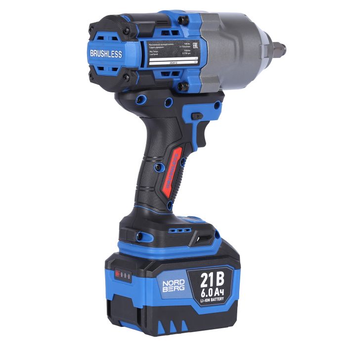 Гайковерт аккумуляторный ударный NORDBERG NE806K-1/2, 1/2", 1500 Нм, в кейсе