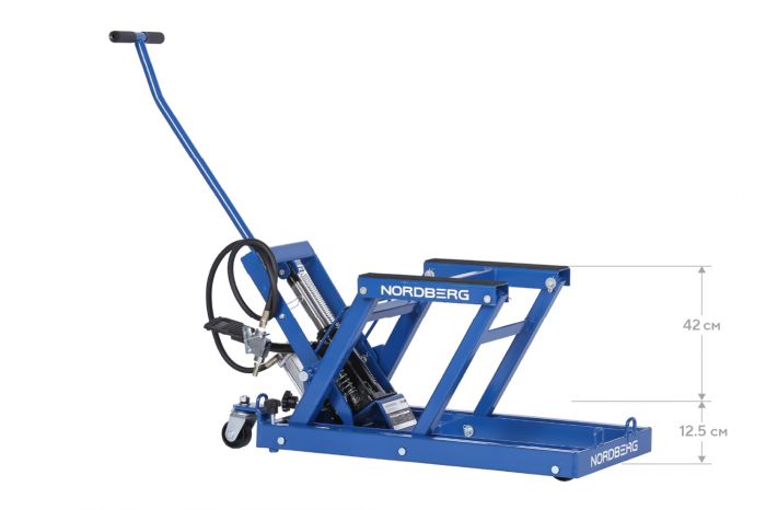 Мотодомкрат подкатной 680кг Nordberg N32008, пневматический/ножной