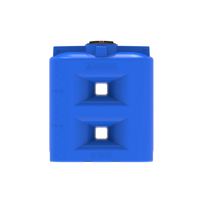 Ёмкость прямоугольная ЭкоПром S 1500 NEW, 1500 литров, синяя, 1.0г/см3