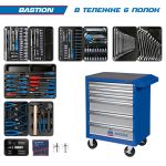 Тележка инструментальная Мастак/King Tony 934-100AMB, закрытая, 6 ящиков, с набором инструментов 204шт.