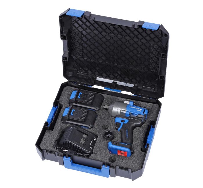 Гайковерт аккумуляторный ударный NORDBERG NE805K, 1/2", 1000 Нм, в кейсе