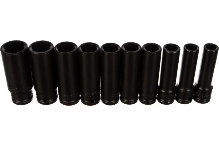 Набор ударных головок длинных 6-гр. FORCE 4107-18, 1/2", 12-24мм, 10шт.