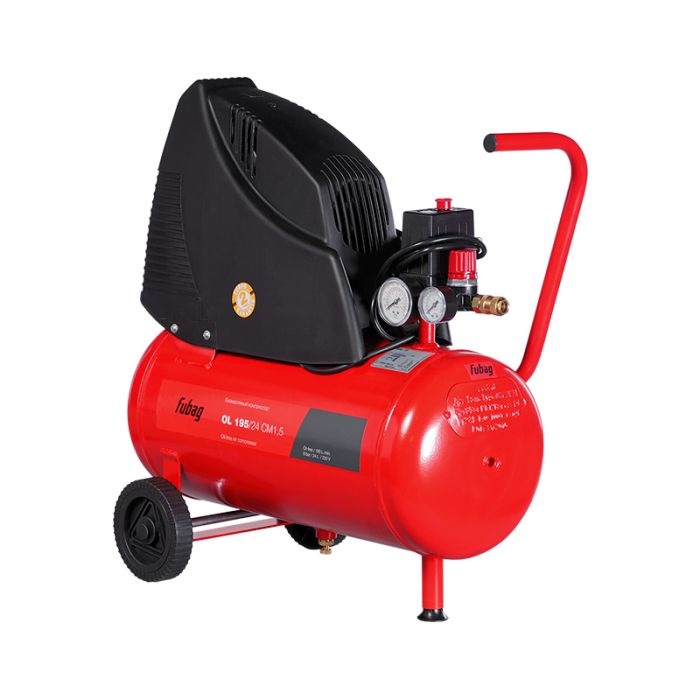 Поршневой компрессор Fubag OL 195/24 CM1.5, прямой безмасляный, 220В, 180л/мин, 24л
