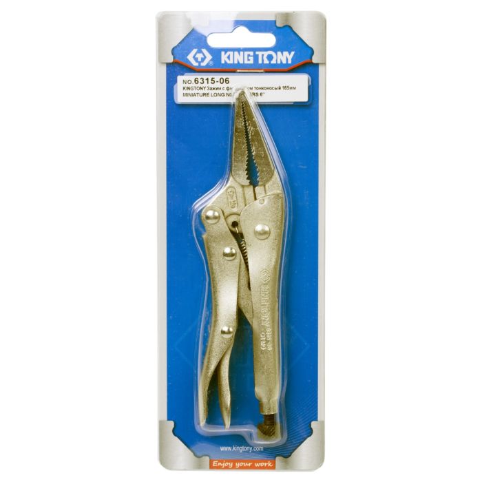 Зажим струбцины с фиксатором King Tony 6315-06, тонконосый, 6", 166мм