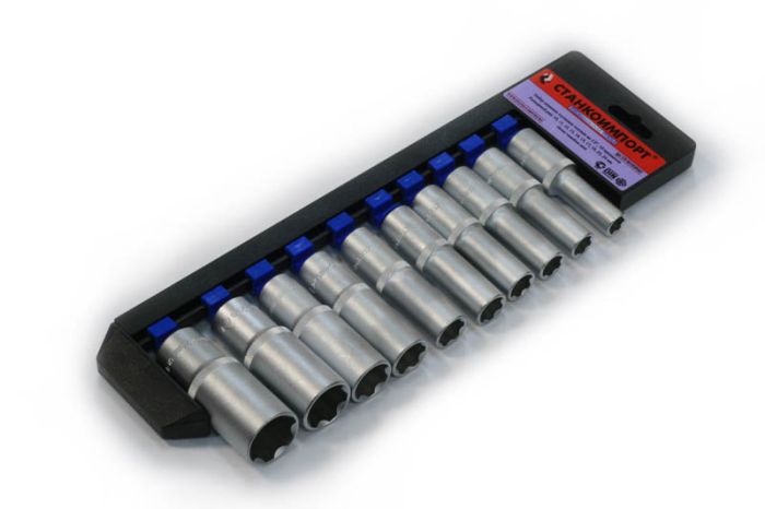 Набор длинных торцевых головок СТАНКОИМПОРТ CS-4010DPHD, 1/2", 10пр.