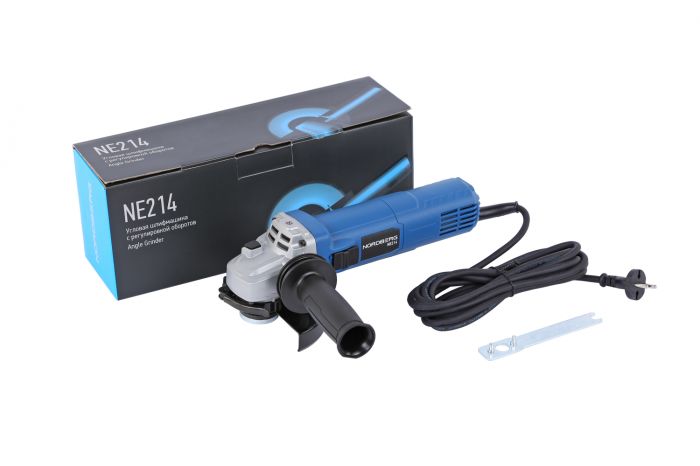Угловая шлифмашинка NORDBERG NE214, с регулировкой оборотов, 125мм, 1400Вт