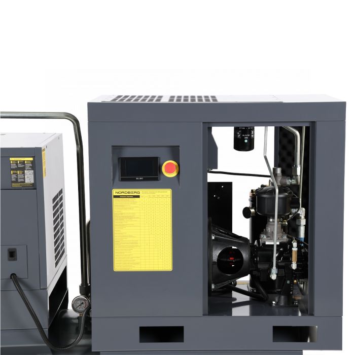 Винтовой компрессор Nordberg NCF10RD, прямой привод, 10 бар, IP23, 960л/мин, 7,5кВт, 300л, с ЧП и осушителем