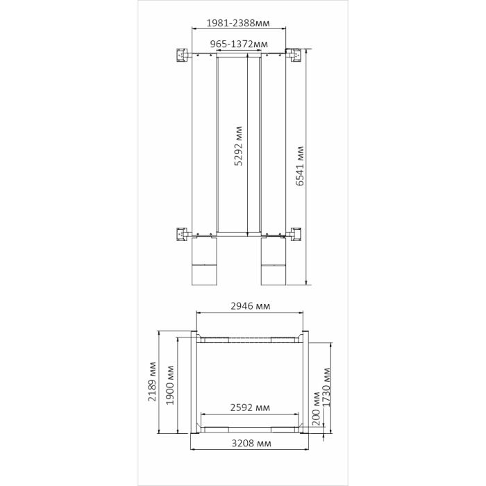 Подъемник четырехстоечный 6,5 тонн Atis A465, электрогидравлический, для слесарных работ, 380В