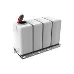 Емкость Экопром KR 4000 л с 2 патрубками 90 и 63 мм белая с откидной крышкой в обрешетке New