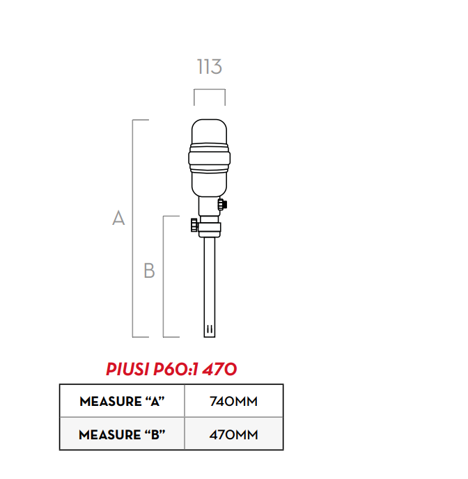 Пневматический поршневой насос PIUSI BOOSTER P60:1 470 F0021605A для консистентной смазки, 1500 л/мин