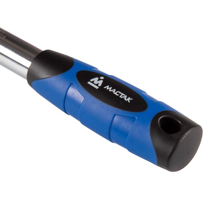 Трещотка флажковая с кнопкой, шарнирная МАСТАК 010-43719, 1/2", 350-490 мм, 72 зубца, телескопическая