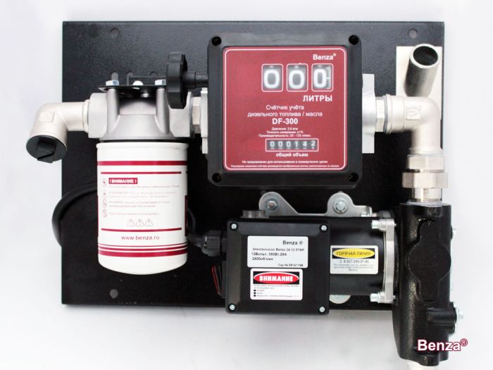 Мобильная топливораздаточная колонка Benza 24-12-57ФР, 57л/мин, 12В для перекачки дизельного топлива