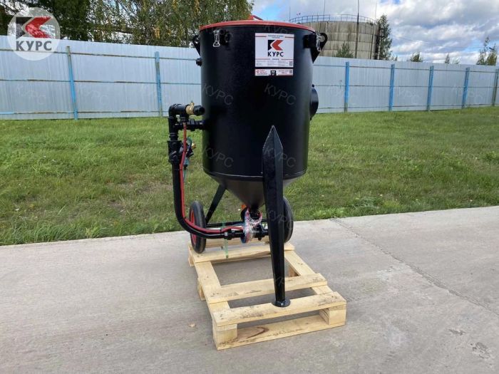 Комплект пескоструйного аппарата PST-PREMIUM с защитой оператора, рукав 5м, бочка 200л