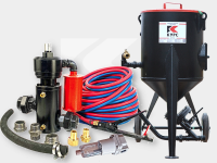Пескоструйный аппарат PST-160, с фильтром и КПДУ, TWIN 40м, напорный, 160 литров