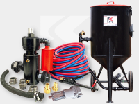 Пескоструйный аппарат PST-250, с фильтром и КПДУ, TWIN 20м, напорный, 250 литров