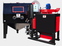 Пескоструйная камера PST-КСО-150-Н-ФВР-М (4кВт), напорная, 5-20 м2/час, фильтр-вентилятор с рекуператором