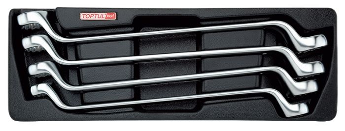 Набор накидных ключей 21-32 мм, угол 75 гр., 4 предмета в ложементе (A) TOPTUL GAAT0402