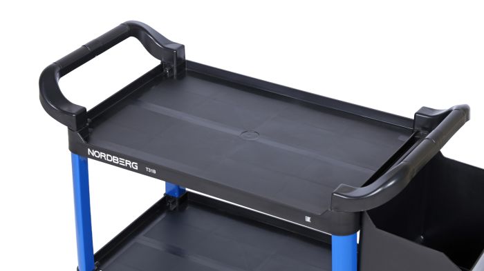 Тележка инструментальная NORDBERG T31B синяя, открытая, 3 полки