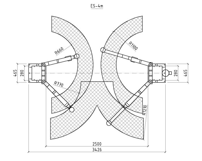 Подъемник двухстоечный автомобильный 4 тонны EQFS ES-4M, электрогидравлический, 380В