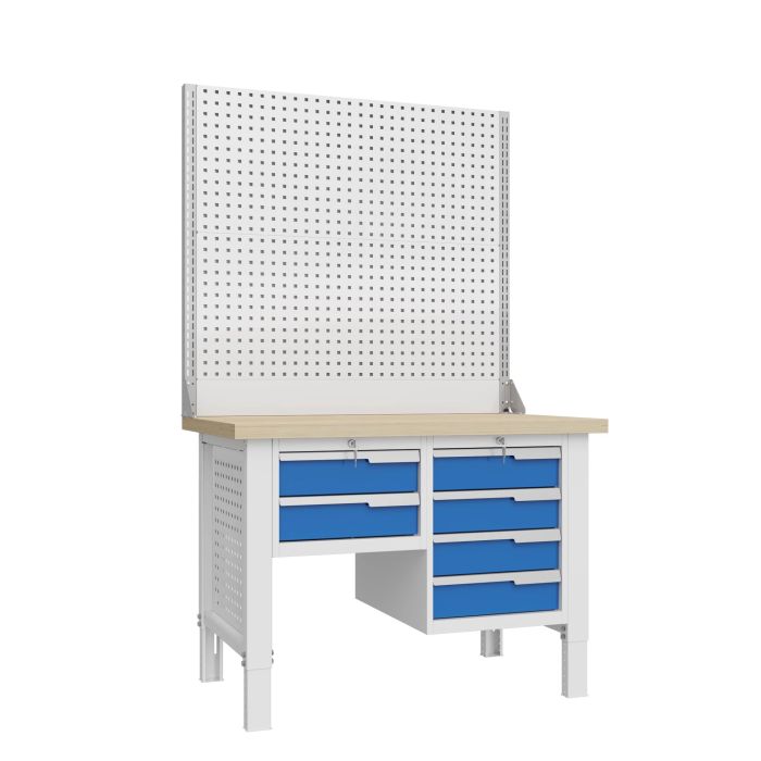 Верстак слесарный Верстакофф CTR 1202.S14.3-2, 2 тумбы, 6 ящиков, дв. экран