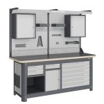 Рабочее место Верстакофф MCN 2052.S28L6.2-2FR, 3 тумбы, 2+1+7 ящиков, дв. экран, навесные ящики