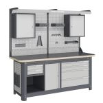 Рабочее место Верстакофф MCN 2052.S27L4.2-2FR, 3 тумбы, 2+4 ящика, дв. экран, навесные ящики