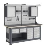 Рабочее место Верстакофф MCN 2052.S2266.22-2FR, 2 тумбы, 2+2+6+6 ящиков, дв. экран, навесные ящики