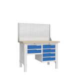 Верстак слесарный Верстакофф CTR 1202.S14.3-1, 2 тумбы, 6 ящиков, с экраном