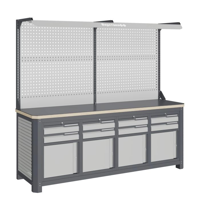 Модульный верстак Верстакофф MCN 2052.S9999-2F, 4 тумбы, с дв. экраном