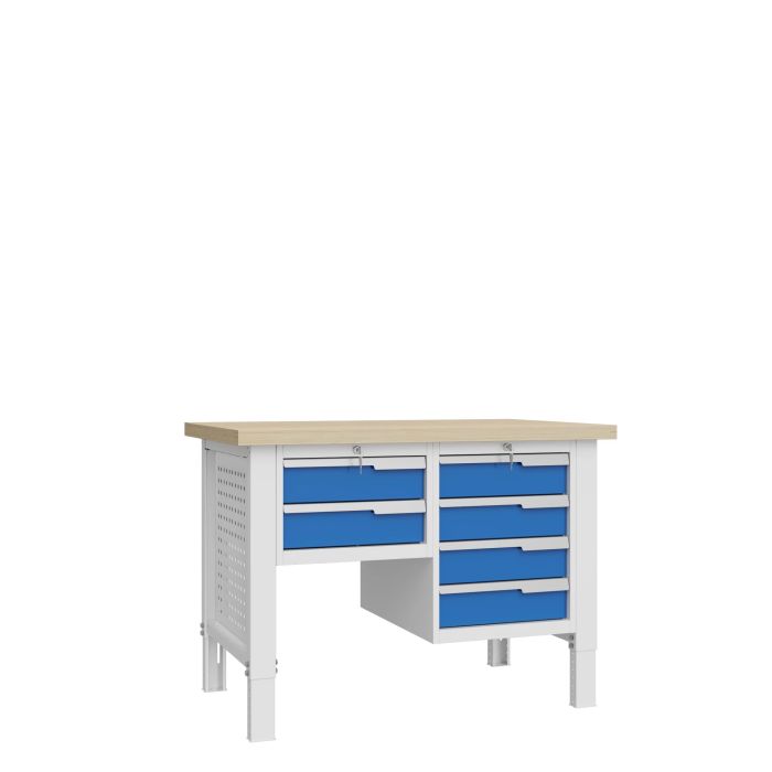 Верстак слесарный Верстакофф CTR 1202.S14.3, 2 тумбы, 6 ящиков