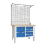 Верстак слесарный Верстакофф CTR 1202.S24.3-2F, 2 тумбы, 6 ящиков, в дв. экраном, подсветка