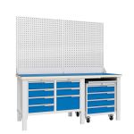 Верстак слесарный Верстакофф CTR 2032.S34M4.3-2, тумбы, 4+3+4 ящика, с дв. экраном