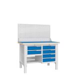 Верстак слесарный Верстакофф CTR 1232.S14.3-1, 2 тумбы, 2+4 ящика, с экраном